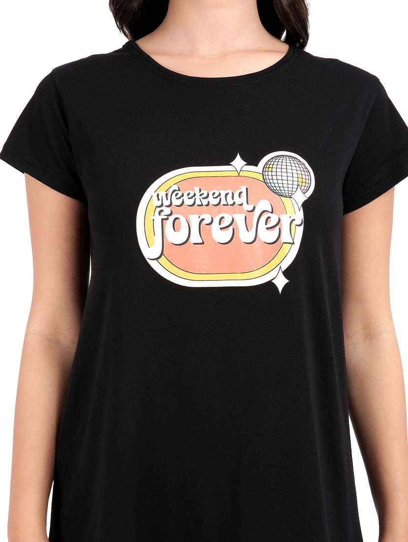 women printed round neck sleepshirt - 21730656 -  Standard Image - 5