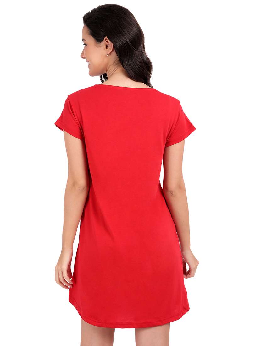 women printed round neck sleepshirt - 21730658 -  Standard Image - 3