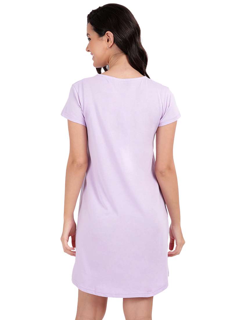 women printed round neck sleepshirt - 21730660 -  Standard Image - 3