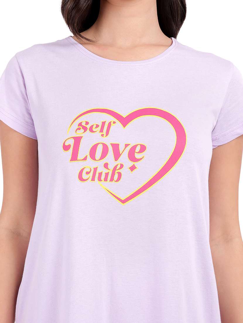 women printed round neck sleepshirt - 21730660 -  Standard Image - 5