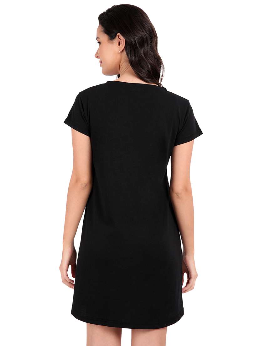 women printed round neck sleepshirt - 21730661 -  Standard Image - 3