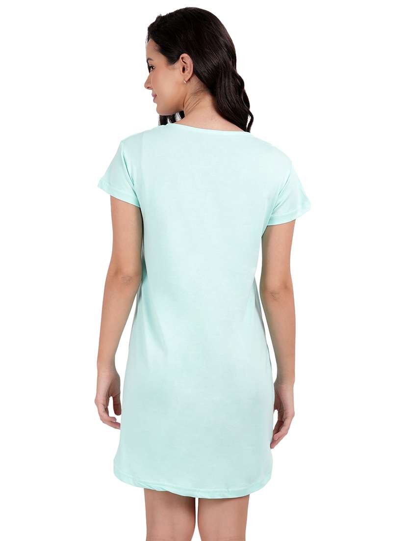 women printed round neck sleepshirt - 21730662 -  Standard Image - 3