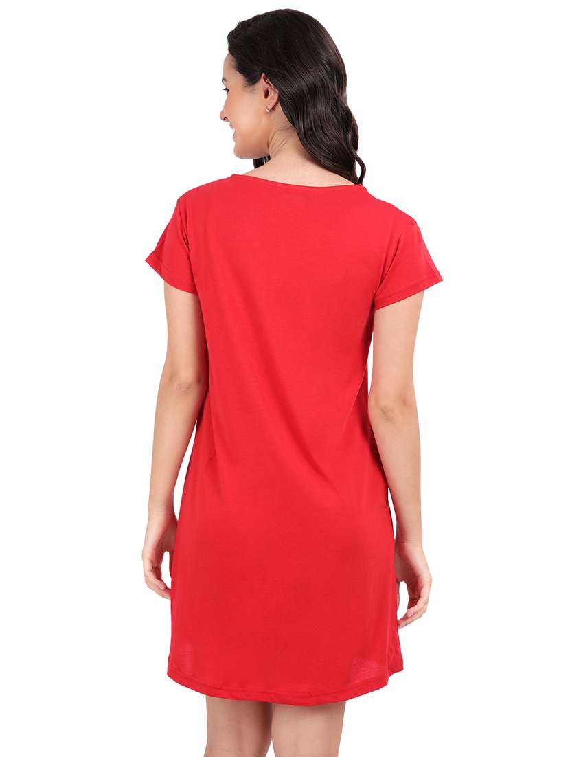 women printed round neck sleepshirt - 21730663 -  Standard Image - 3