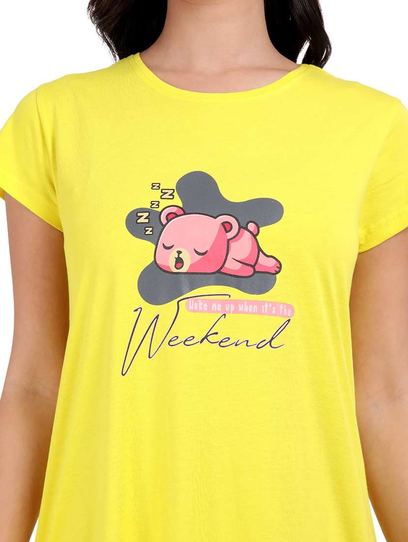 women printed round neck sleepshirt - 21730664 -  Standard Image - 5