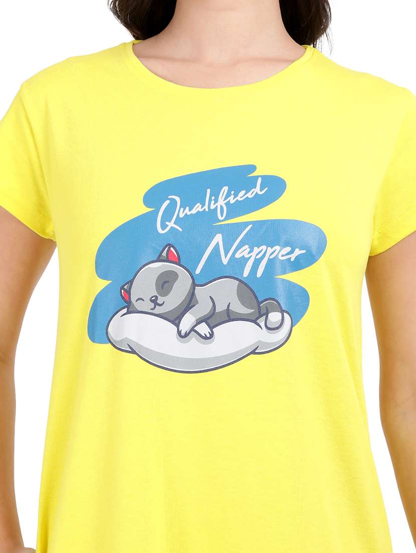 women printed round neck sleepshirt - 21730669 -  Standard Image - 5