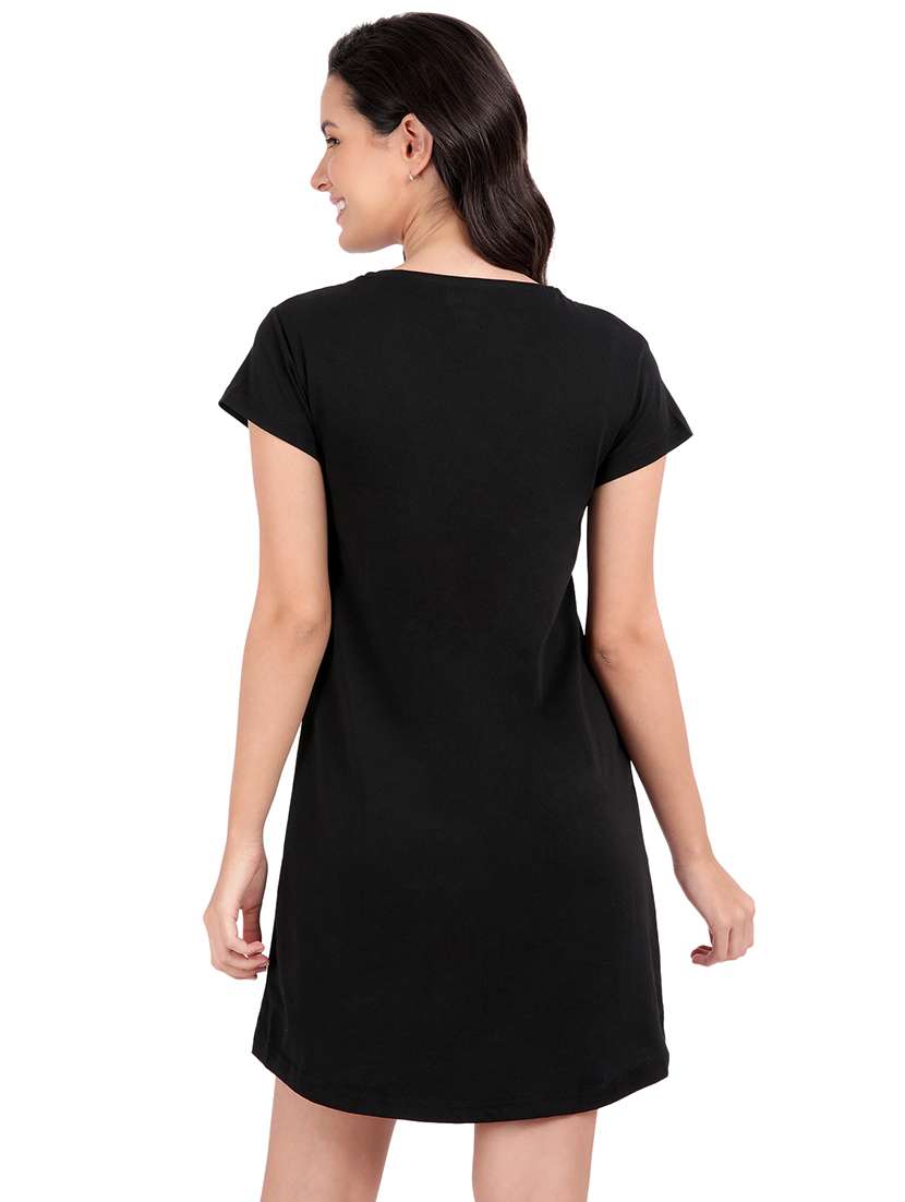 women printed round neck sleepshirt - 21730671 -  Standard Image - 3