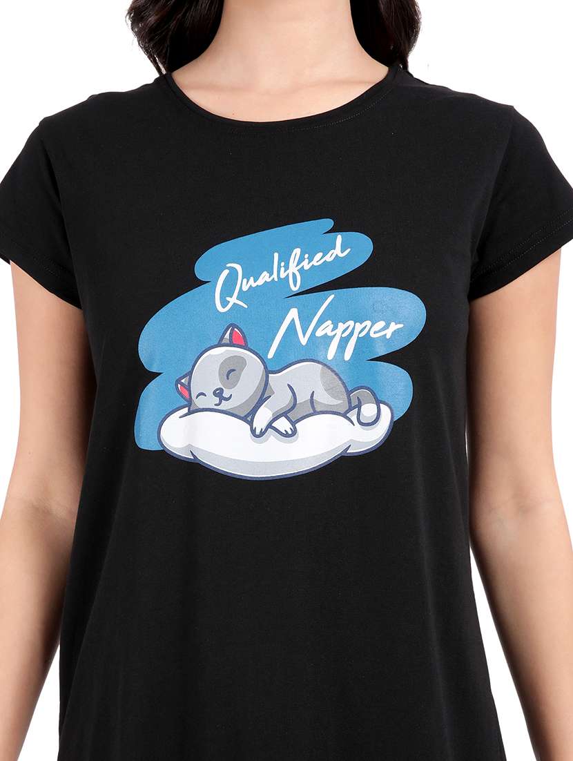women printed round neck sleepshirt - 21730671 -  Standard Image - 5