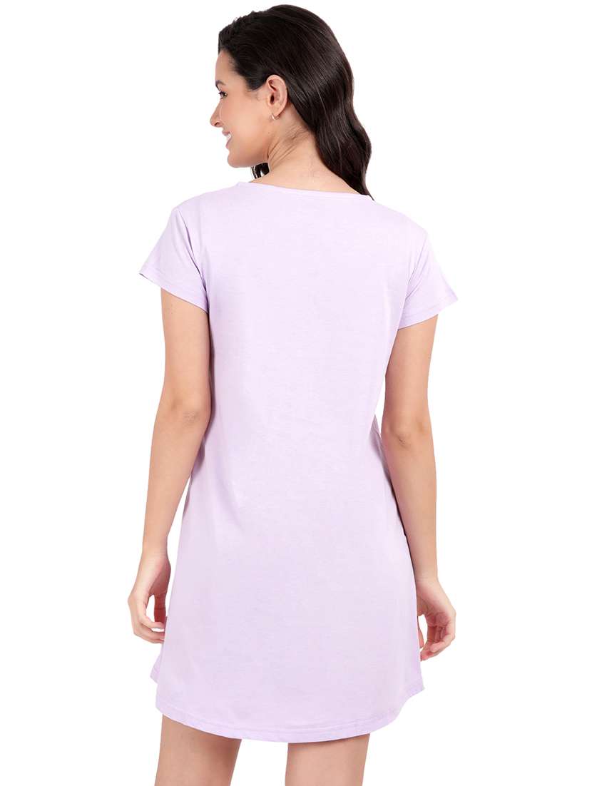 women printed round neck sleepshirt - 21730675 -  Standard Image - 3