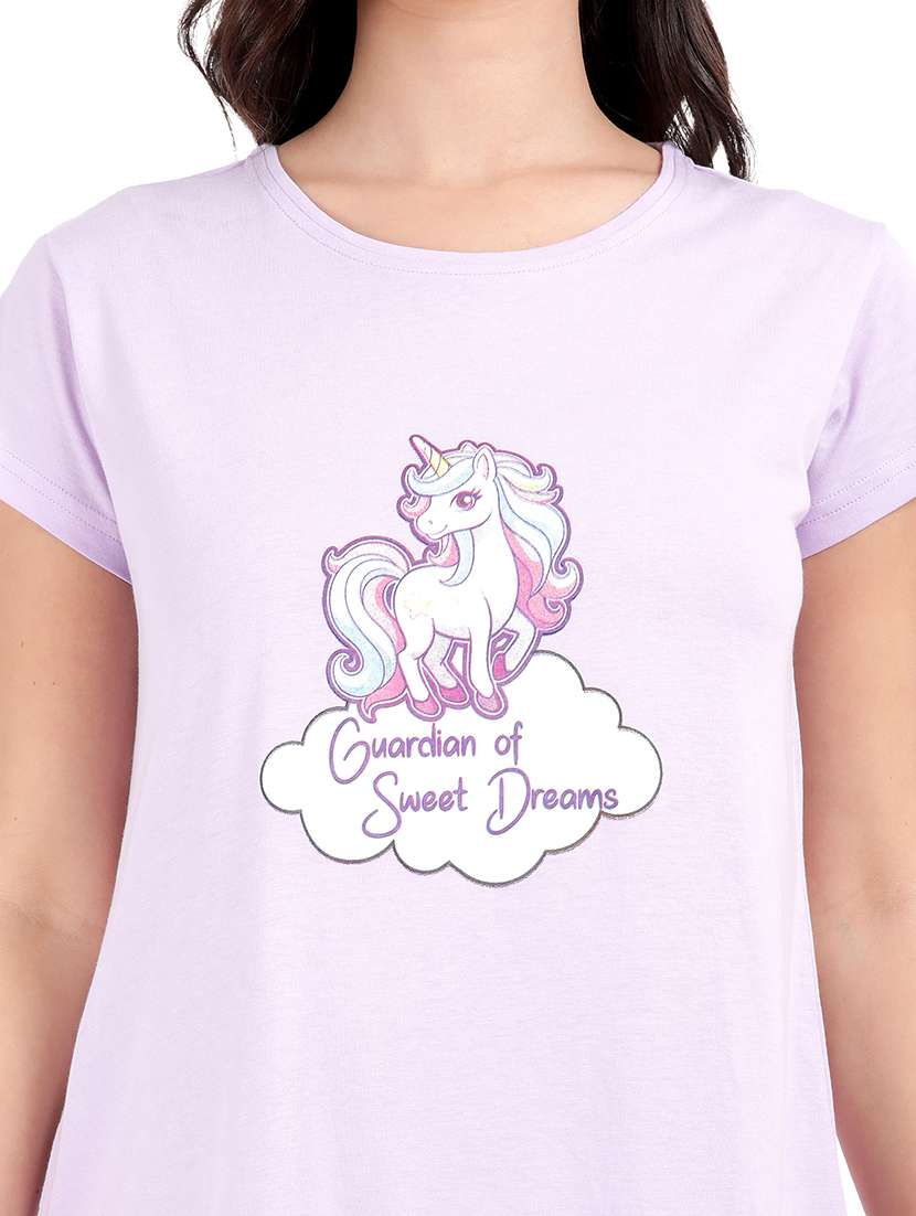 women printed round neck sleepshirt - 21730675 -  Standard Image - 5