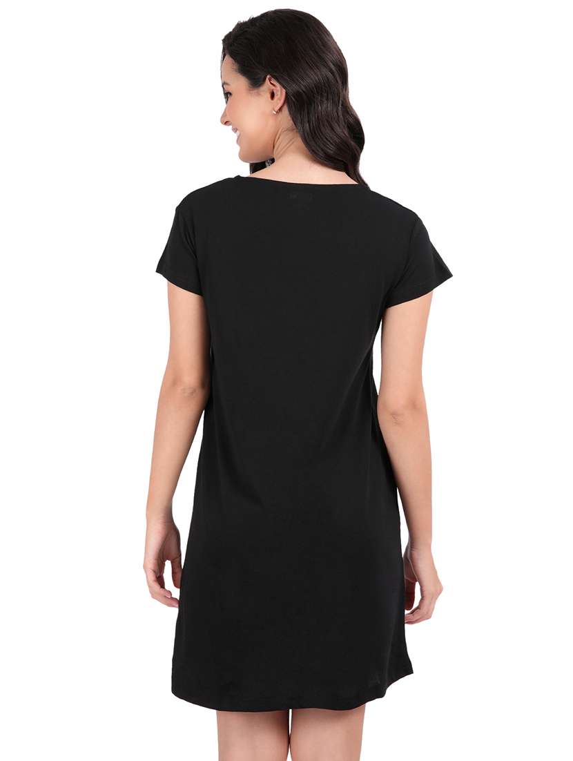 women printed round neck sleepshirt - 21730676 -  Standard Image - 3