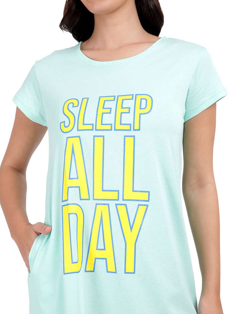 women printed round neck sleepshirt - 21730677 -  Standard Image - 5