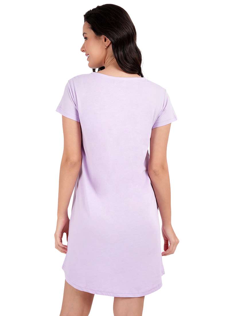 women printed round neck sleepshirt - 21730680 -  Standard Image - 3