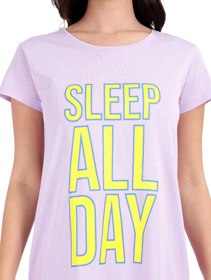 women printed round neck sleepshirt - 21730680 -  Standard Image - 5