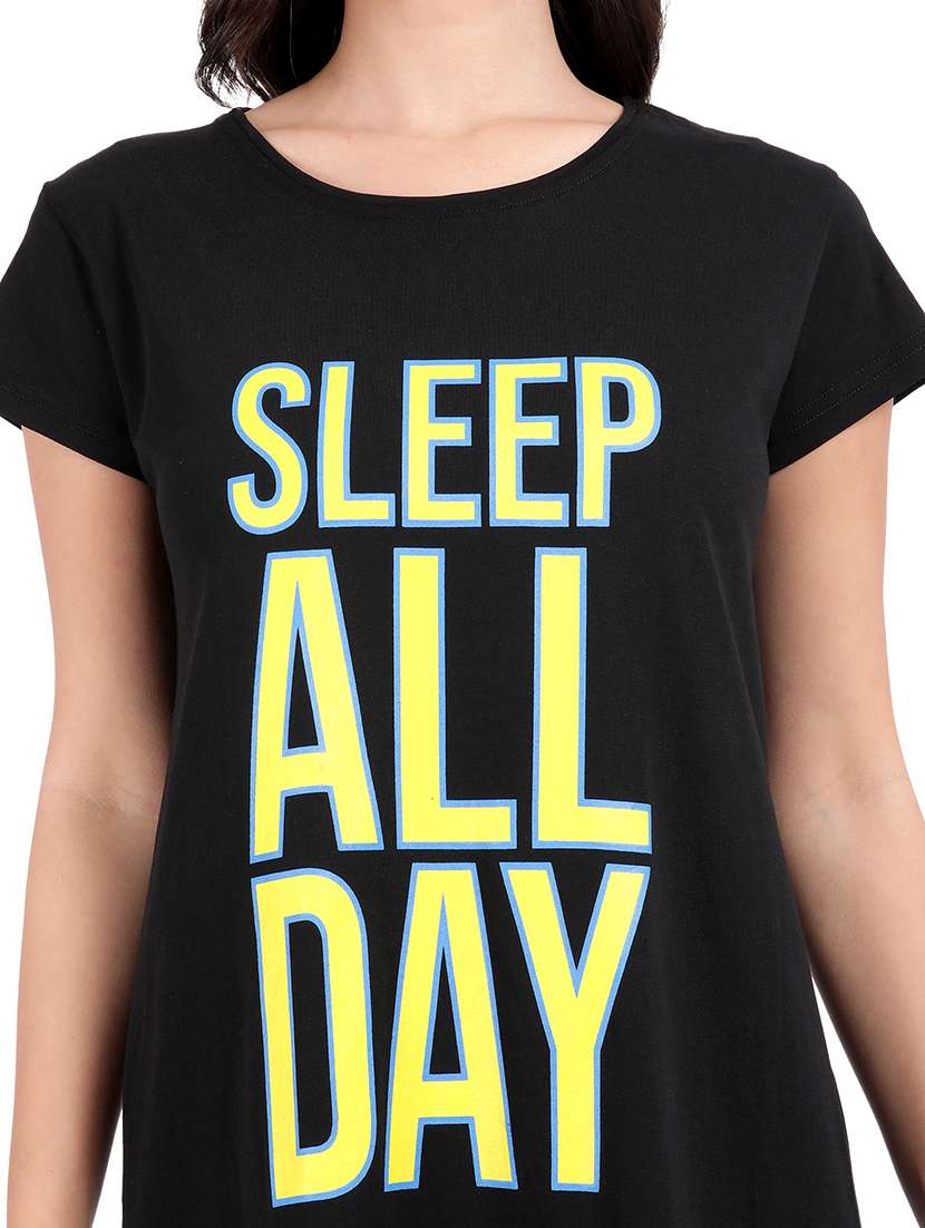 women printed round neck sleepshirt - 21730681 -  Standard Image - 5