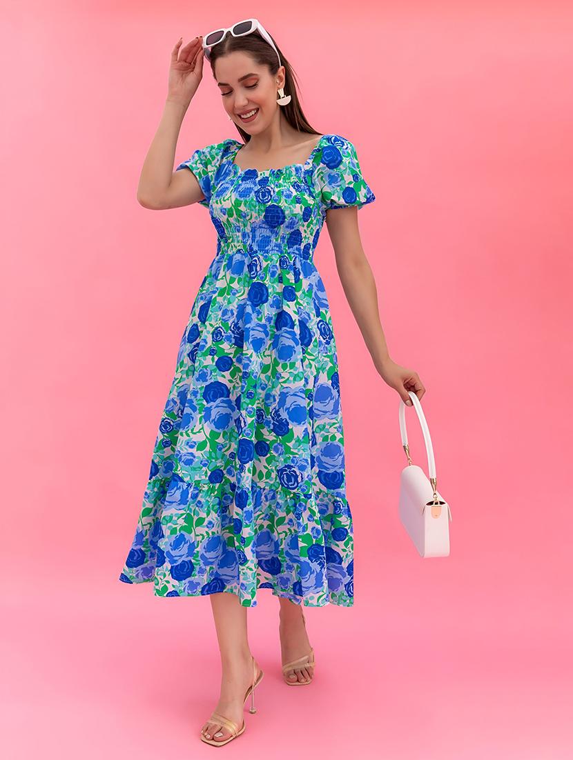 women floral print fit & flare dress - 21730682 - Zoom Image - 0