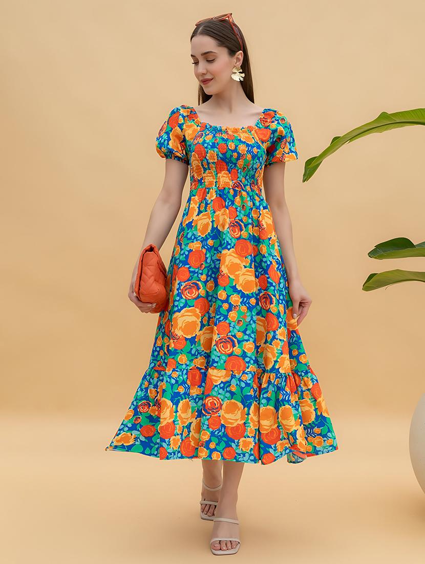 women floral print fit & flare dress - 21730683 - Zoom Image - 0
