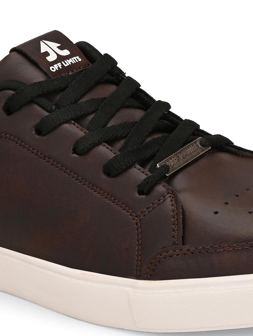 men solid brown lace up sneaker - 21730689 - Standard Image - 5