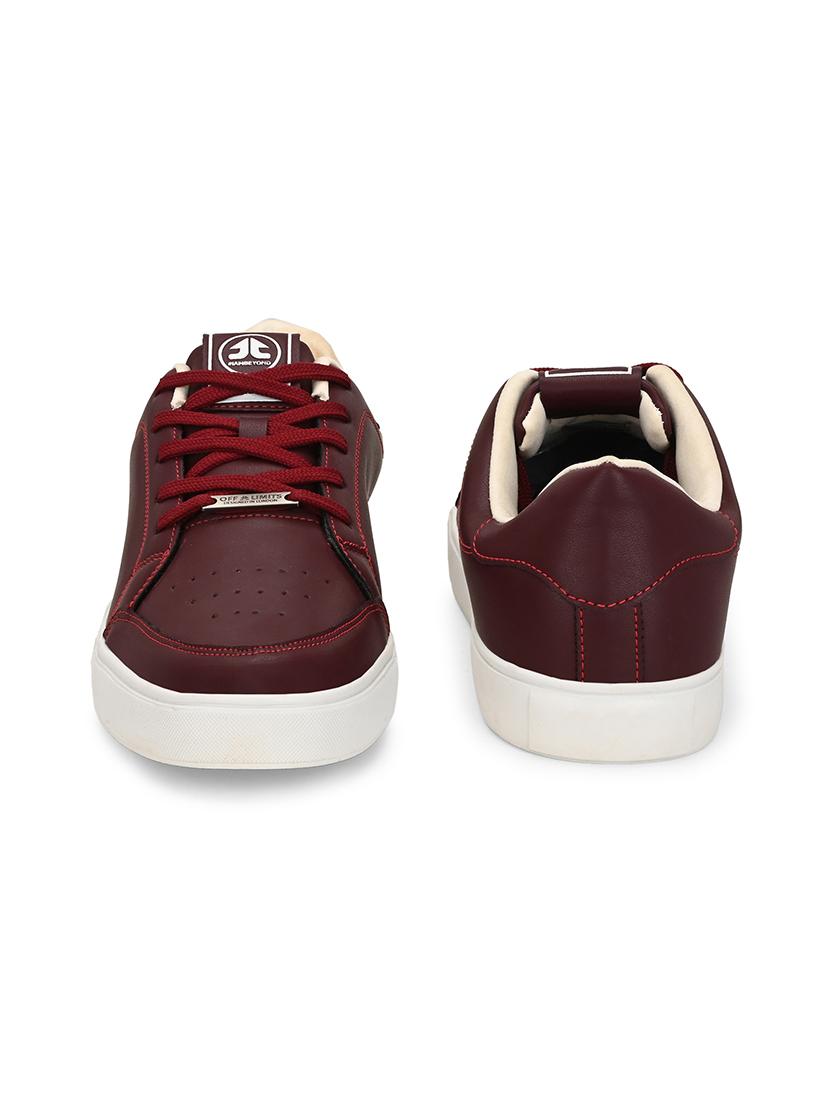 men solid maroon lace up sneaker - 21730690 - Standard Image - 3