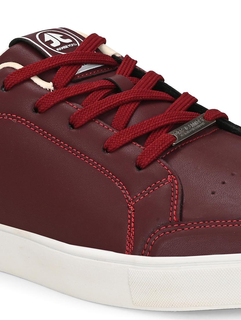 men solid maroon lace up sneaker - 21730690 - Standard Image - 5