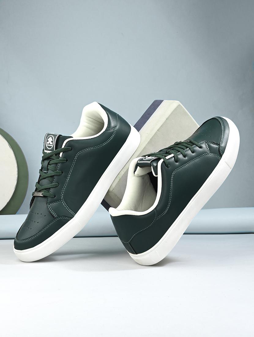 men solid bottle green lace up sneaker - 21730691 - Zoom Image - 0
