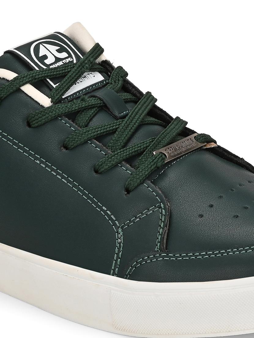 men solid bottle green lace up sneaker - 21730691 - Standard Image - 5