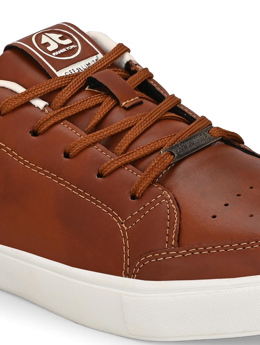 men solid brown lace up sneaker - 21730692 - Standard Image - 5