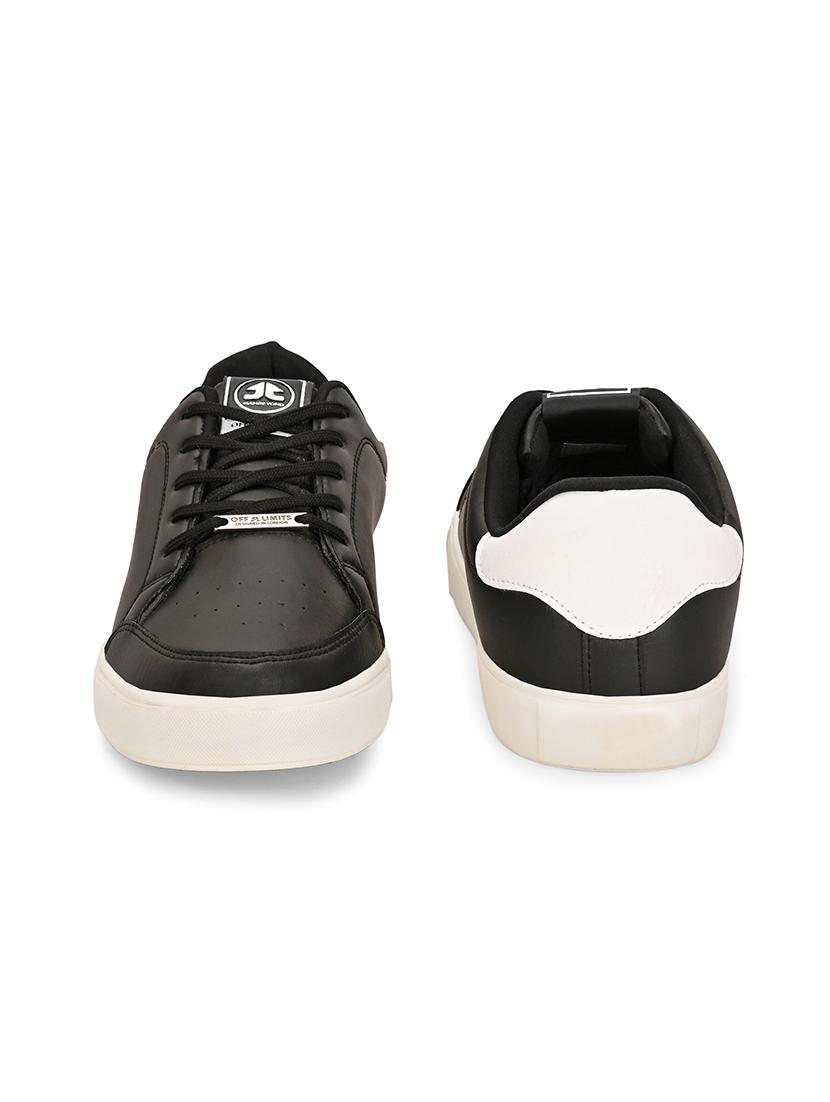 men solid black lace up sneaker - 21730693 - Standard Image - 3