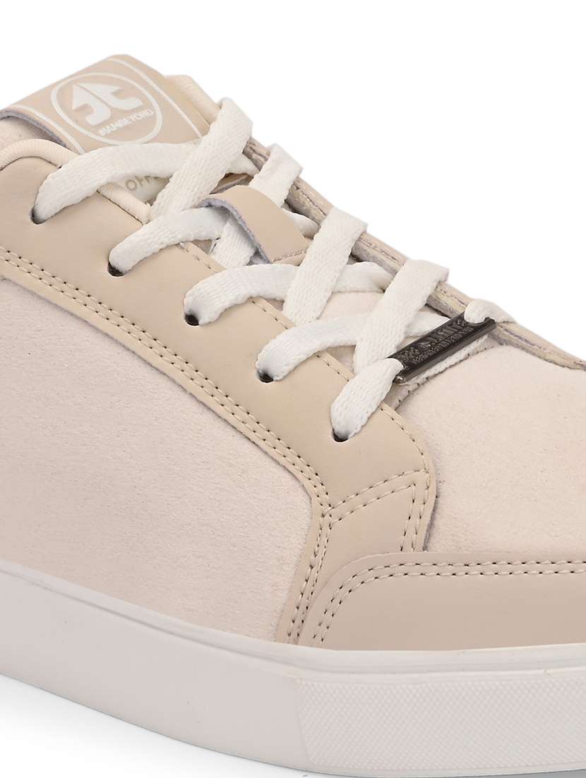 men solid off white lace up sneaker - 21730696 -  Standard Image - 5