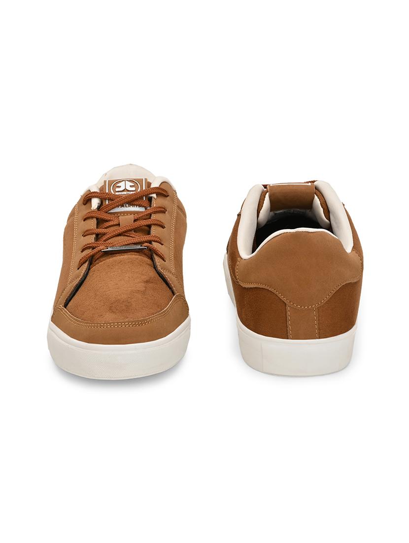 men solid tan lace up sneaker - 21730697 - Standard Image - 3