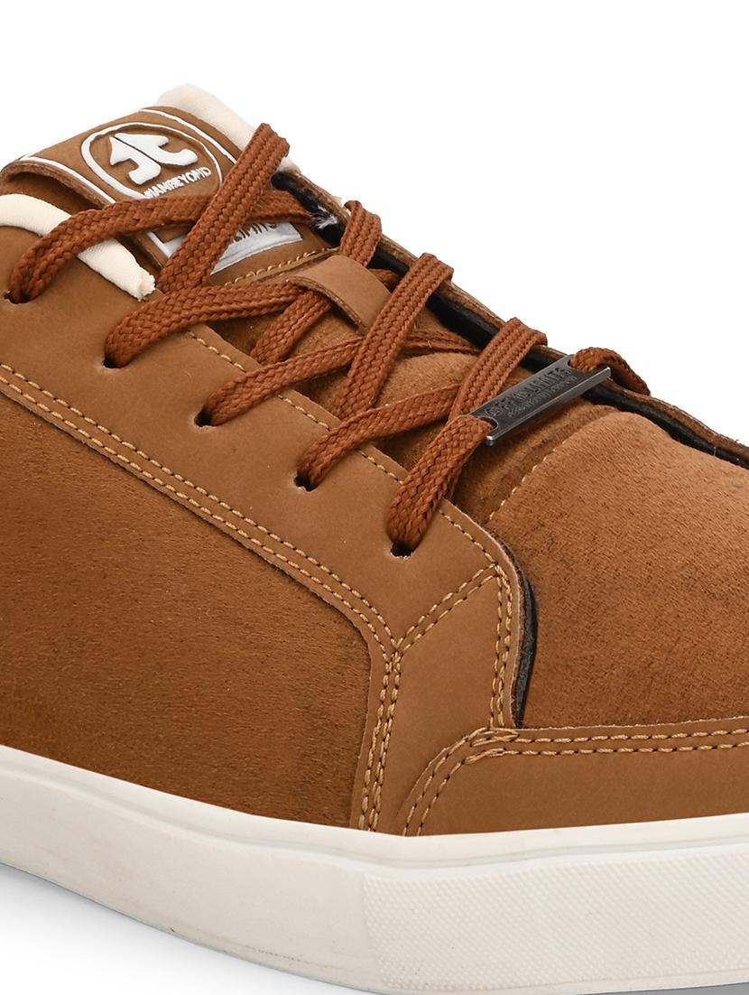 men solid tan lace up sneaker - 21730697 - Standard Image - 5