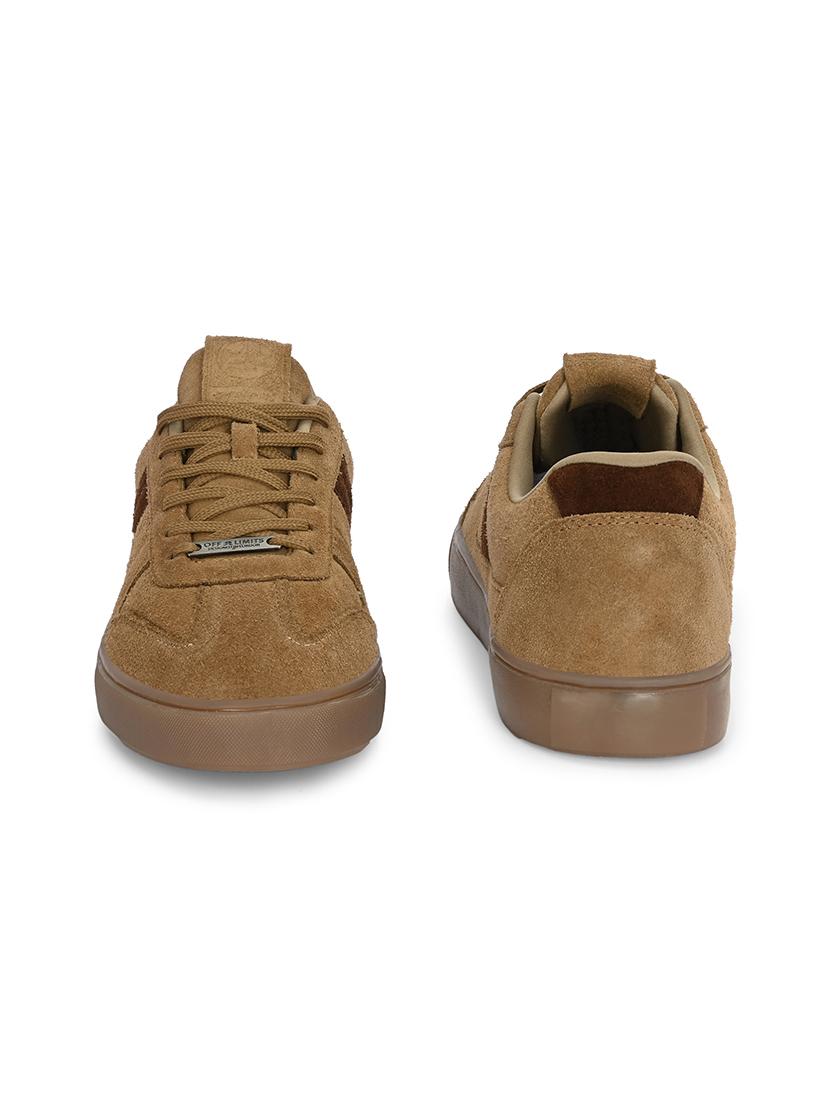 men solid beige lace up sneaker - 21730703 - Standard Image - 3