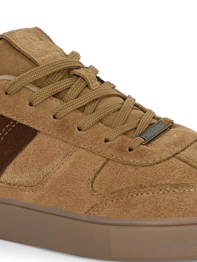 men solid beige lace up sneaker - 21730703 - Standard Image - 5