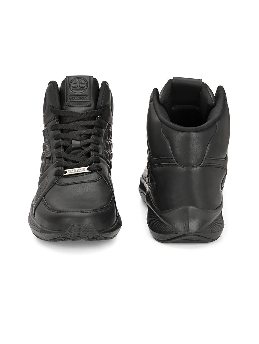 men solid lace up high ankle sneaker - 21730710 - Standard Image - 3