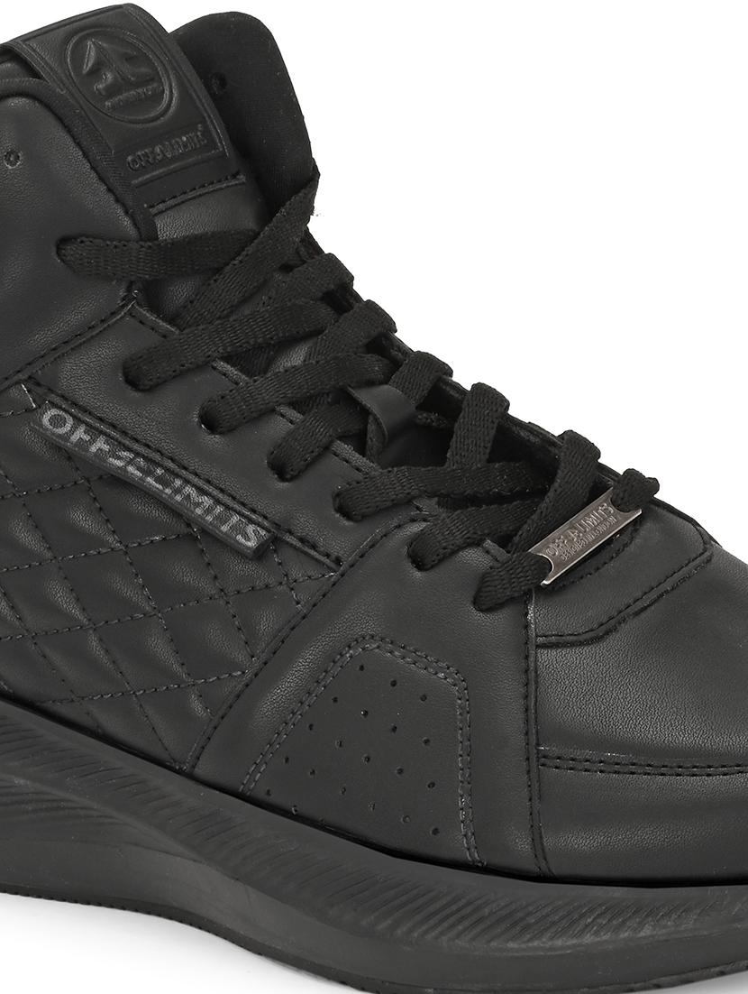 men solid lace up high ankle sneaker - 21730710 - Standard Image - 5