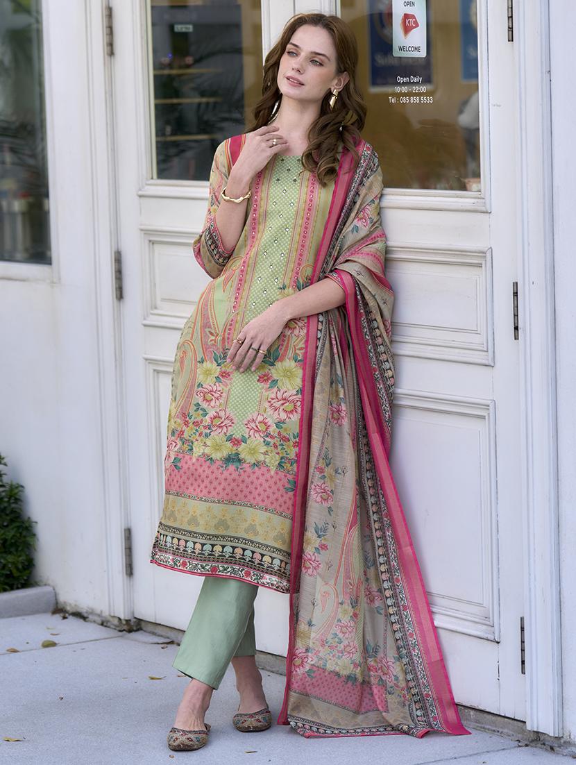 women three quarter sleeve kurta pant with dupatta set - 21730778 - Zoom Image - 0