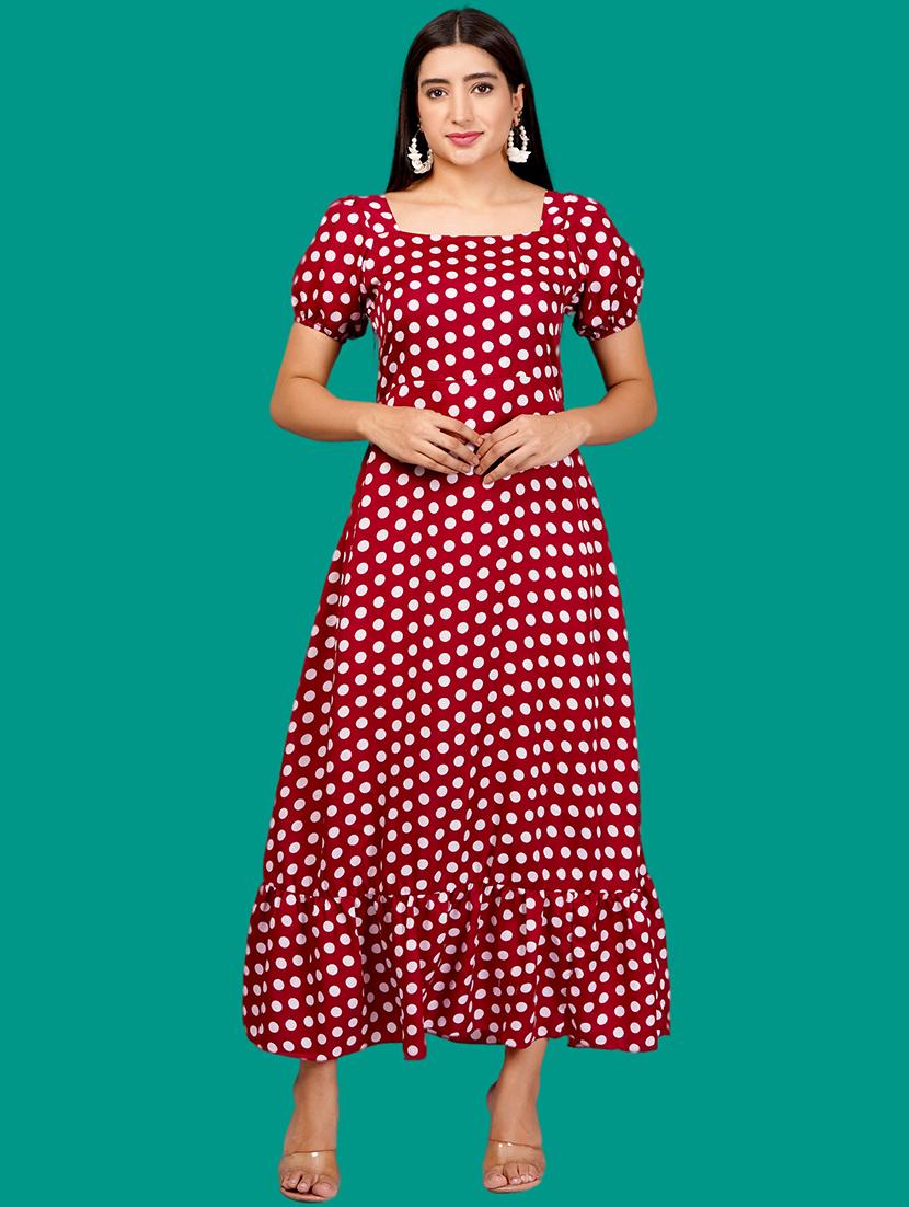 women printed puff sleeves tiered dress - 21730903 -  Zoom Image - 0