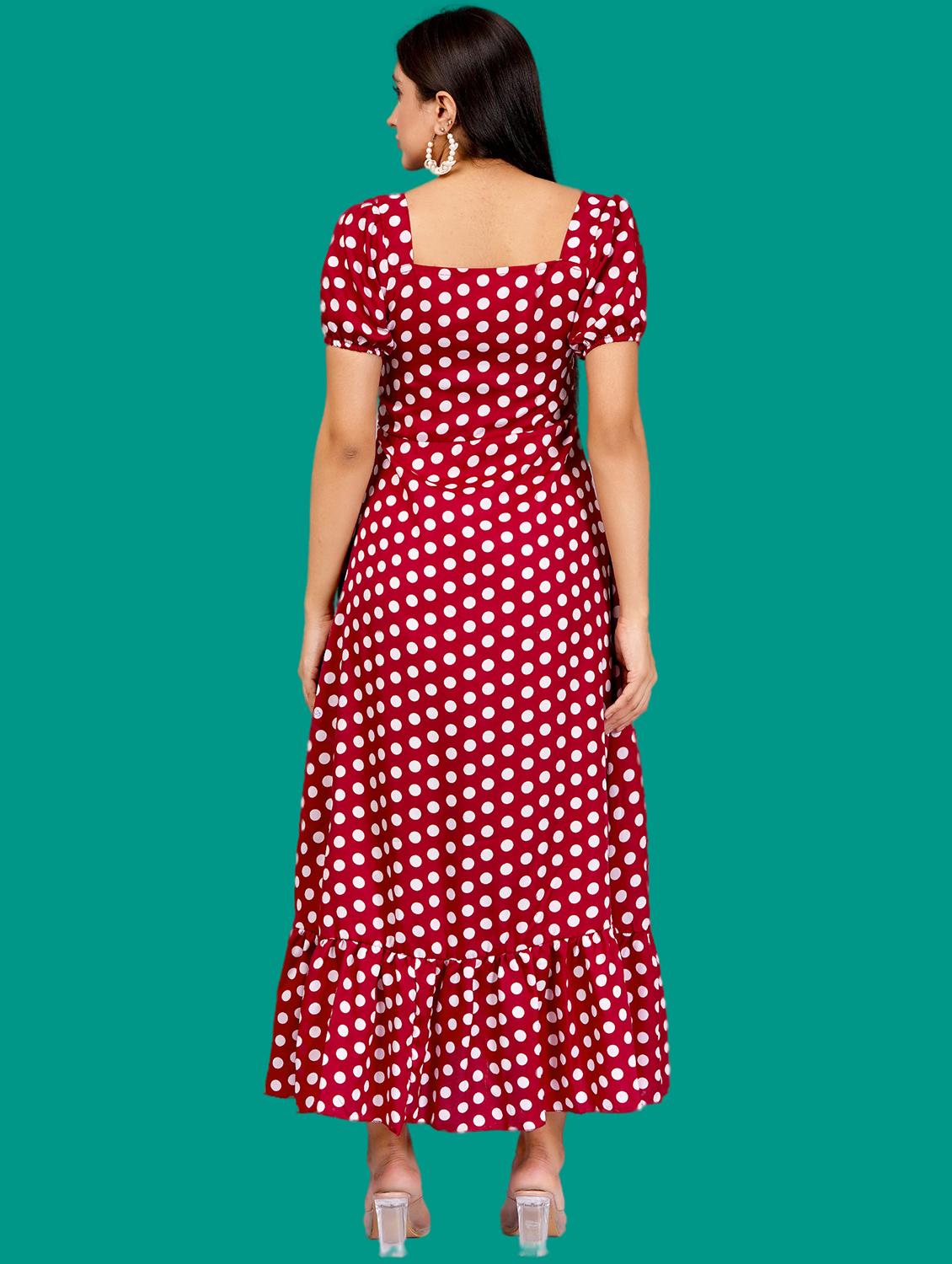 women printed puff sleeves tiered dress - 21730903 - Standard Image - 3