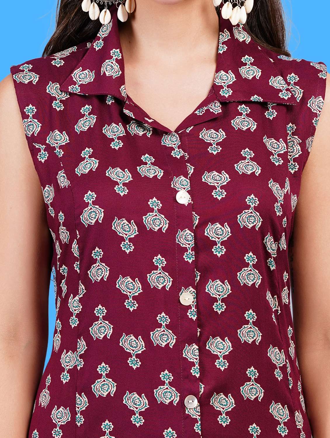 women printed sleeveless a-line dress - 21730994 - Standard Image - 5