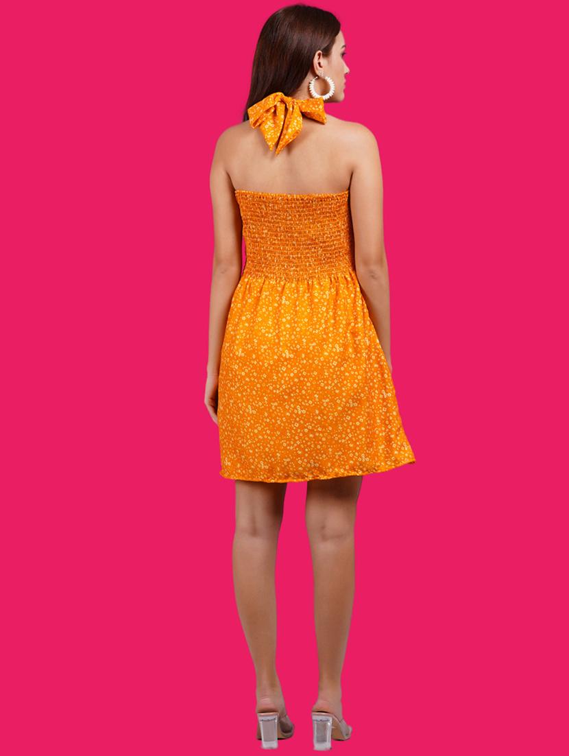 women printed halter neck a-line dress - 21731032 - Standard Image - 3
