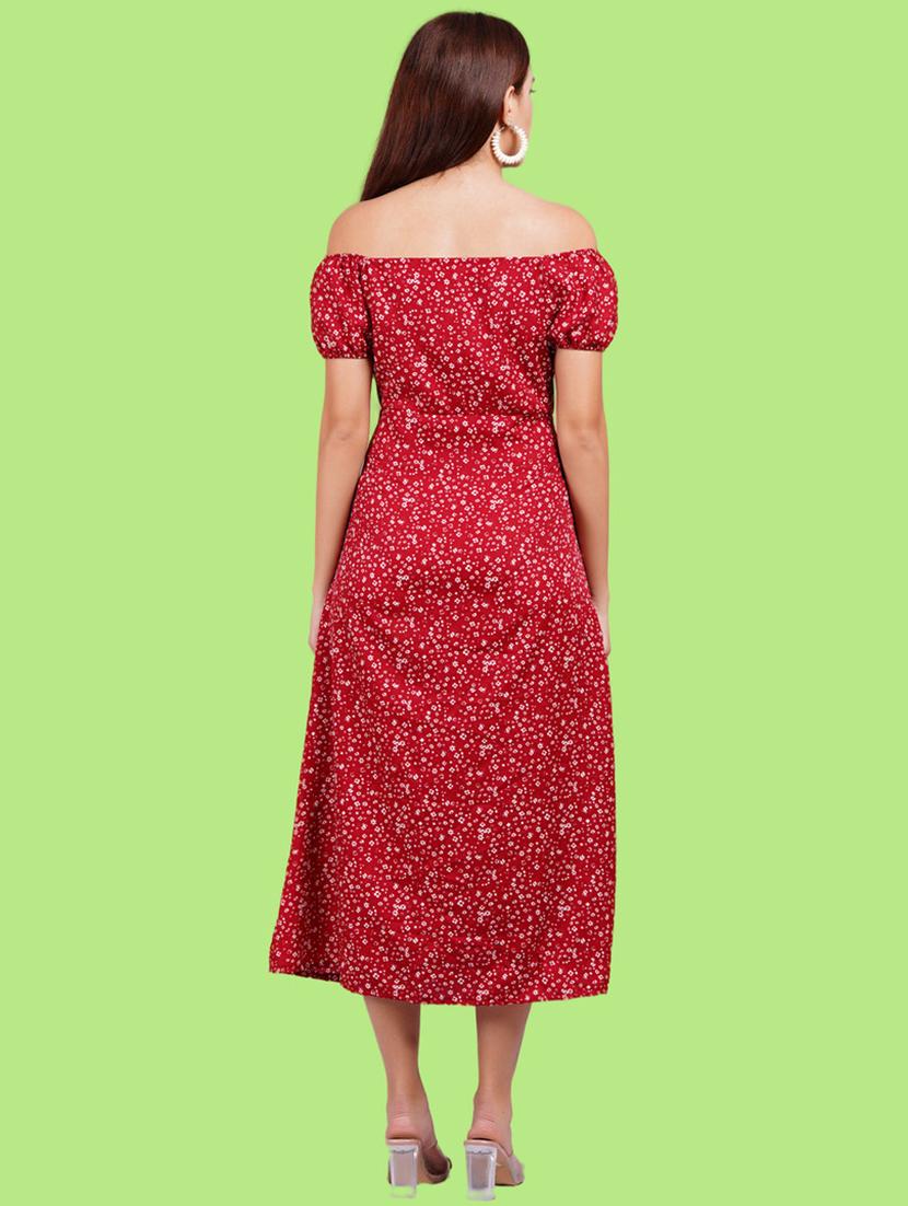 women printed off shoulder dress - 21731039 - Standard Image - 3