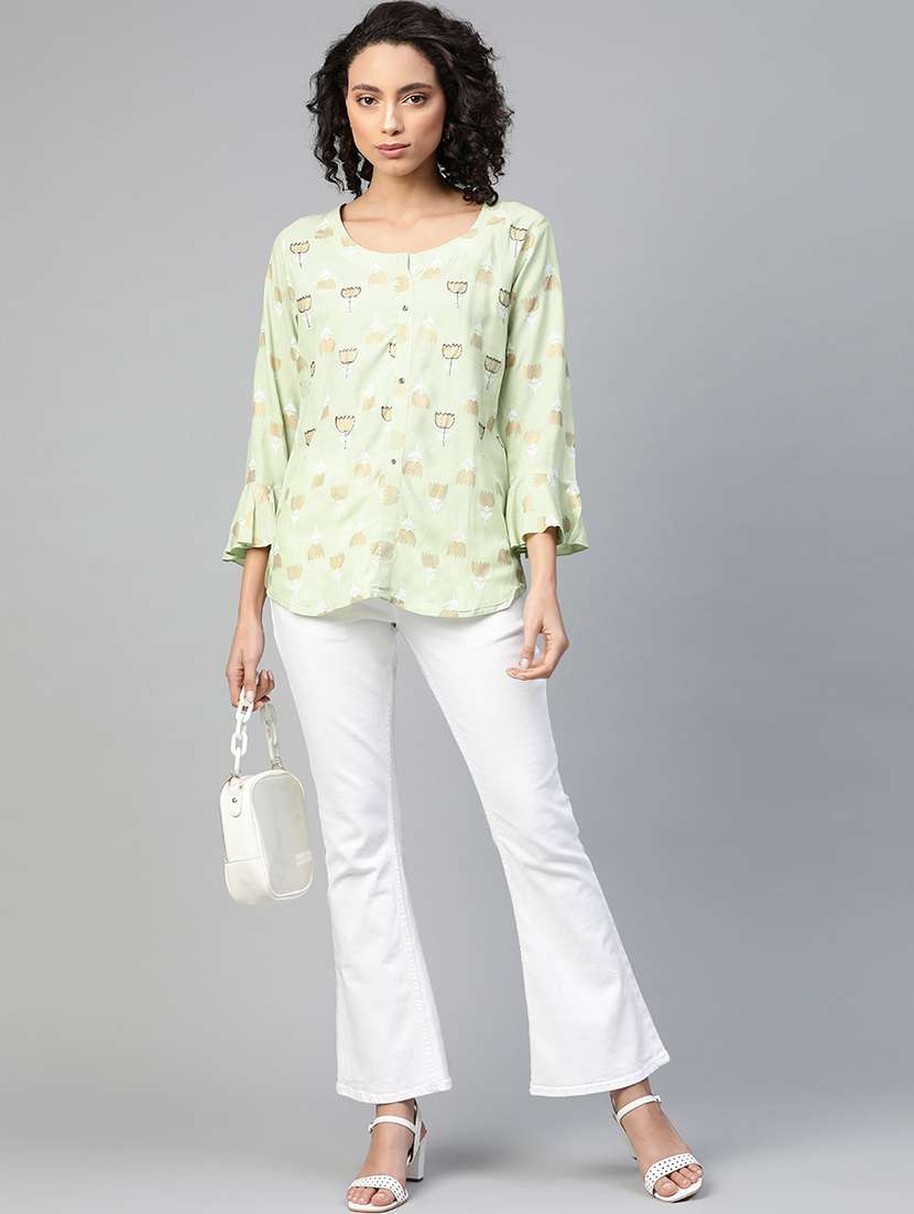 women bell sleeves printed regular top - 21731146 - Standard Image - 3