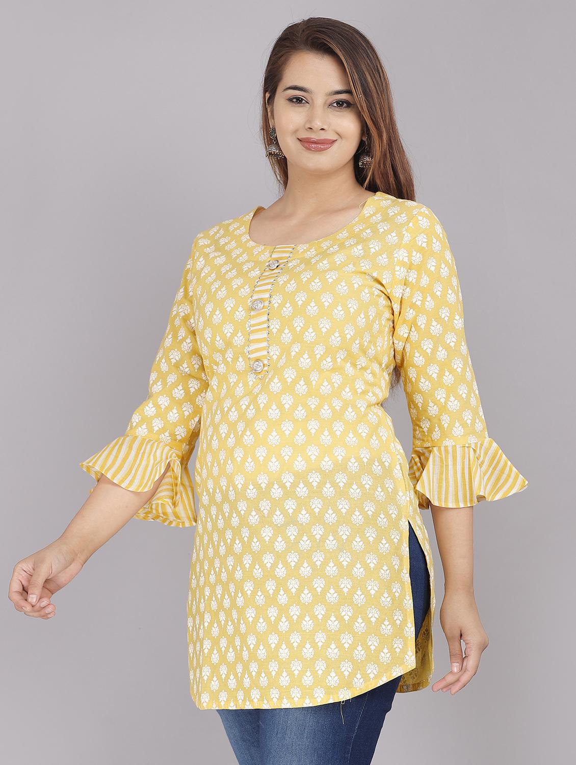 women round neck printed straight kurti - 21731157 - Zoom Image - 0