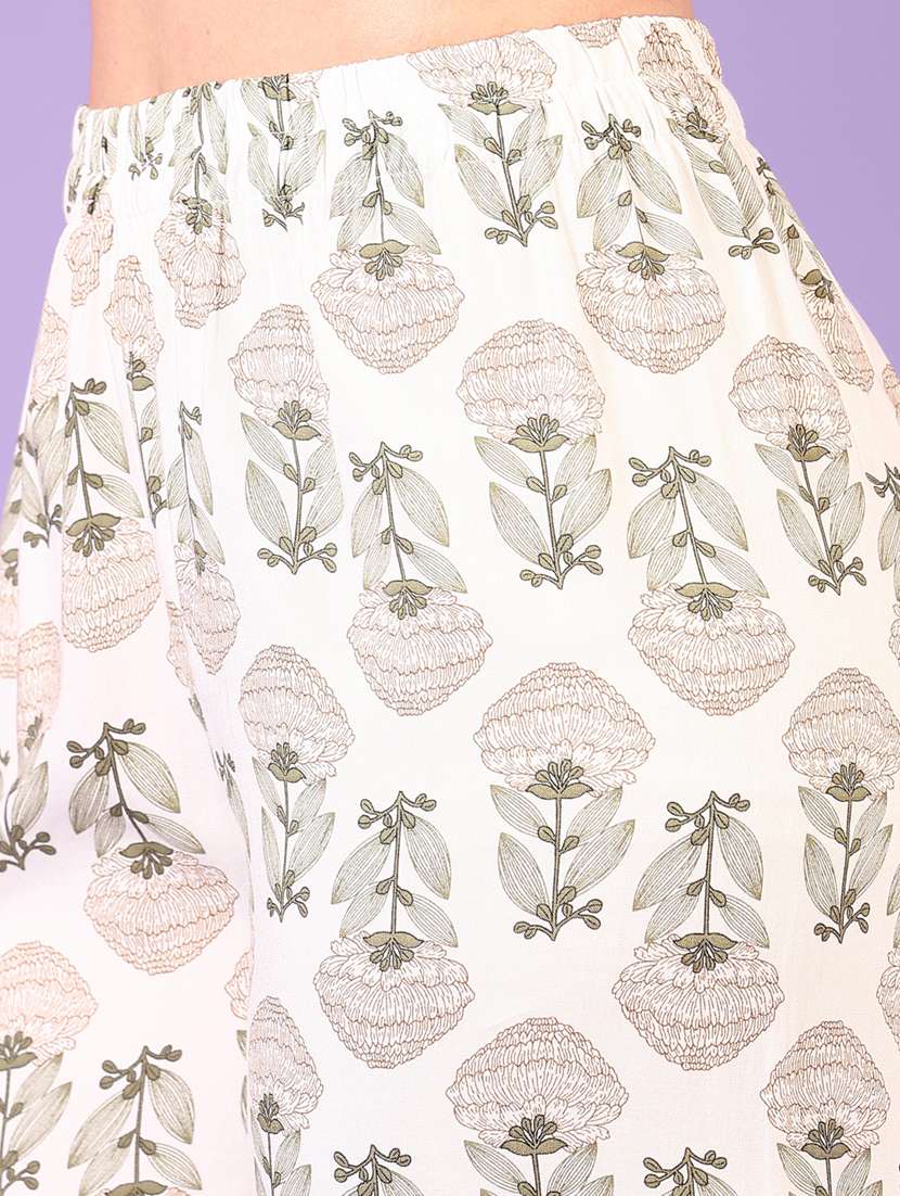 women mandarin neck printed ethnic co-ord set - 21731197 -  Standard Image - 5