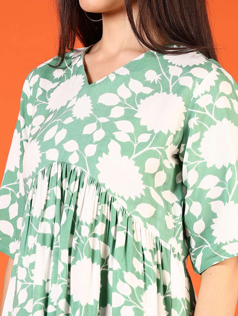 women v-neck printed peplum top - 21731200 - Standard Image - 5