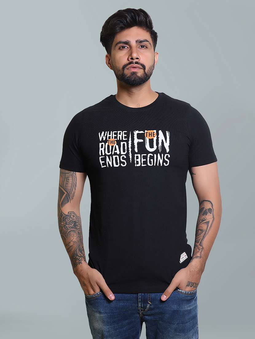men chest print short sleeve t-shirt