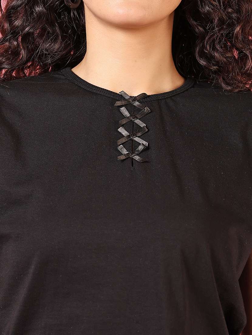 Women Short Sleeves Solid Crop Top - 21731281 -  Standard Image - 3