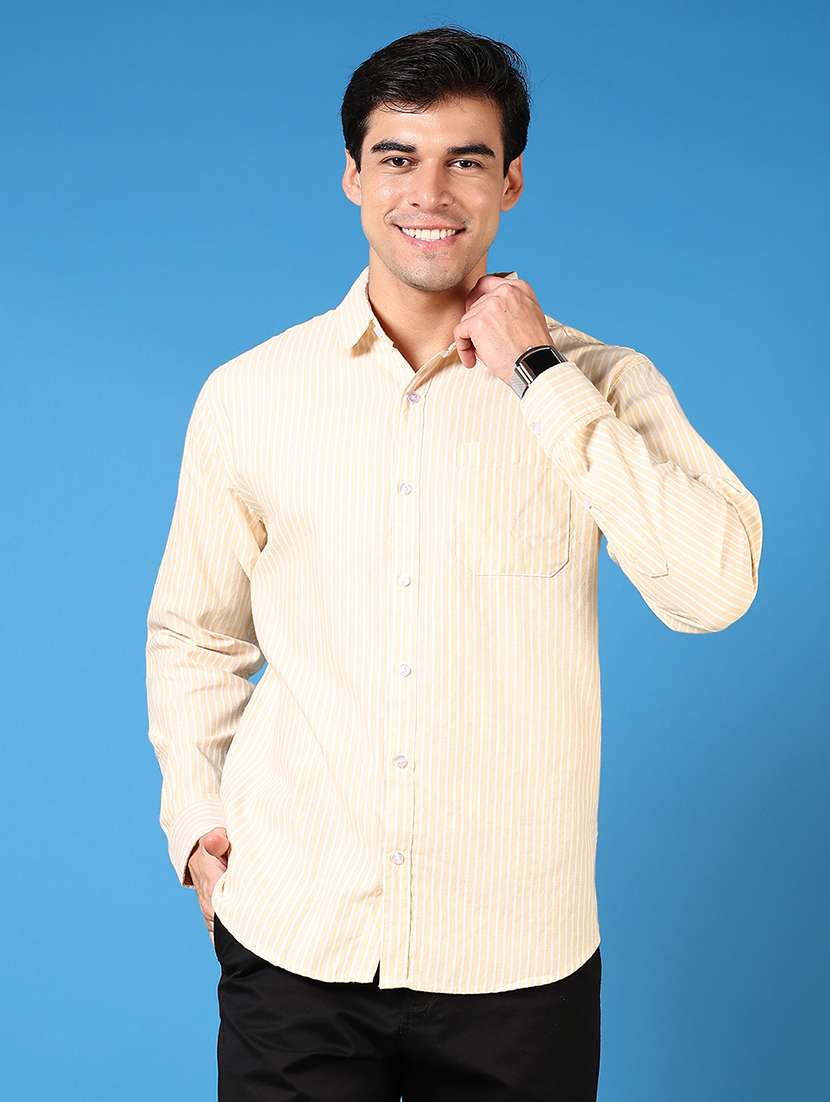 men long sleeves striped casual shirt