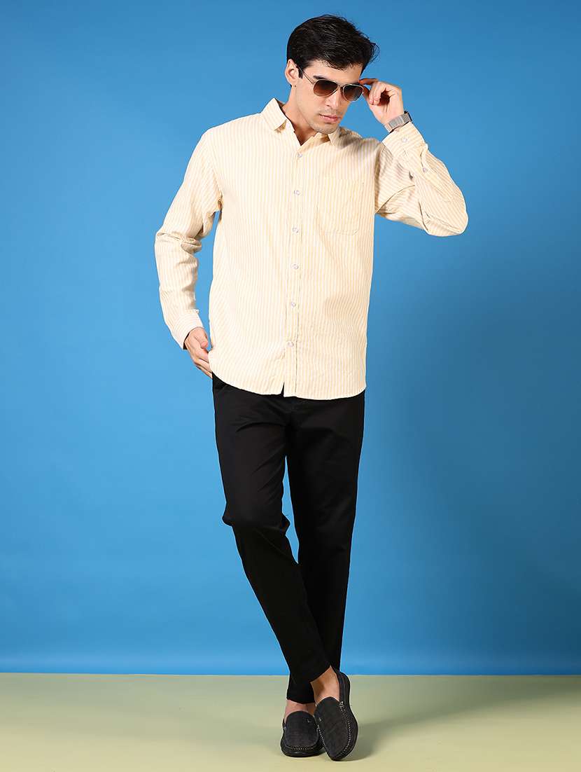 men long sleeves striped casual shirt - 21731334 -  Standard Image - 3