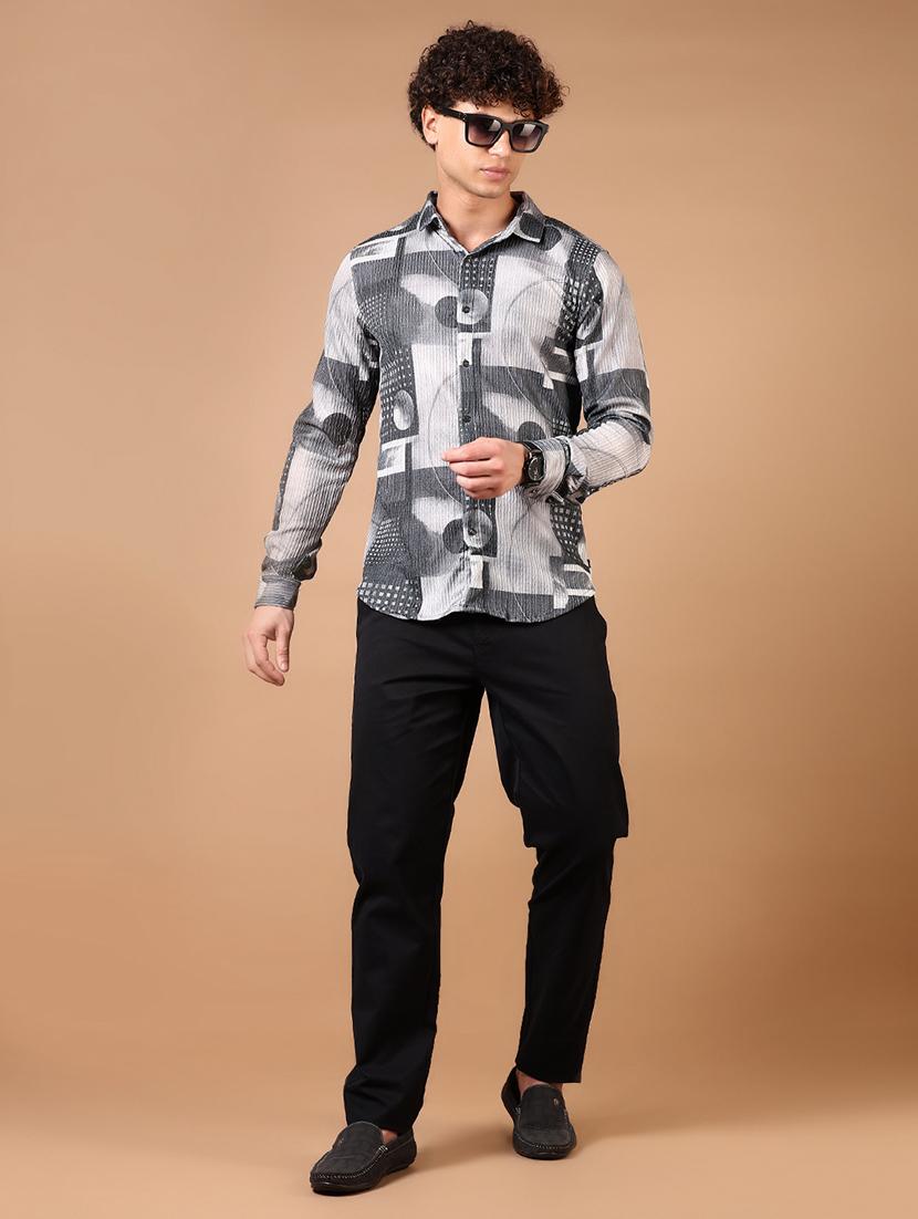 men long sleeves printed casual shirt - 21731349 - Standard Image - 3
