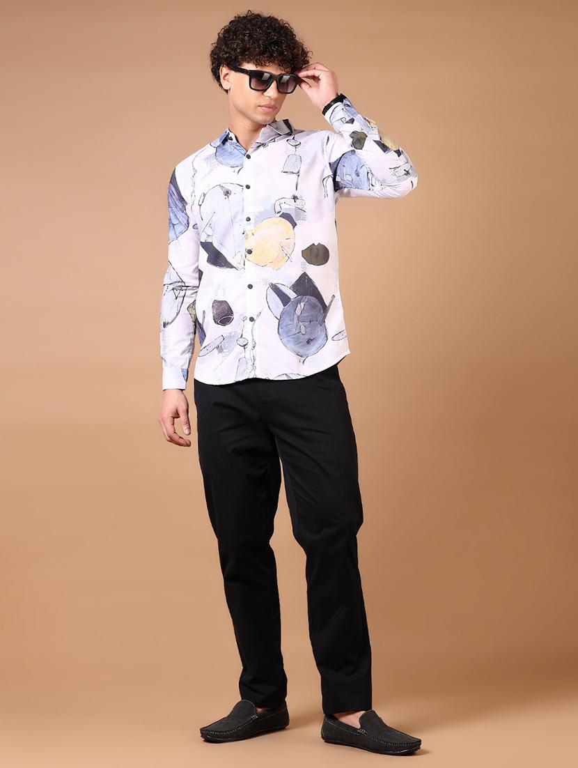 men long sleeves printed casual shirt - 21731350 - Standard Image - 3